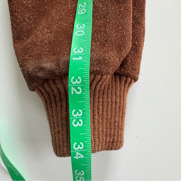 Vintage Sheplers Western Suede Leather Shearling Lined Hooded Jacket Sz 14 / M - Picture 10 of 10